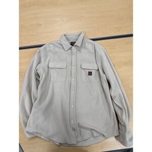 Brixton Men’s Fleece Shirt Jacket Beige Snap Button